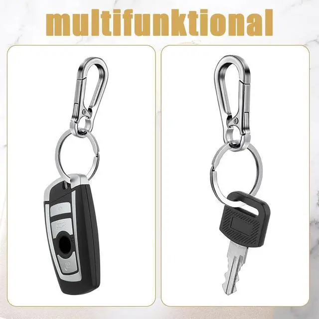 Alt view image 4 of 6 - 3 Pack Metal Keychains with Carabiner Clip, Key Ring Holder Organizer | Key Chain Finder for Home & Car, Stylish and Durable