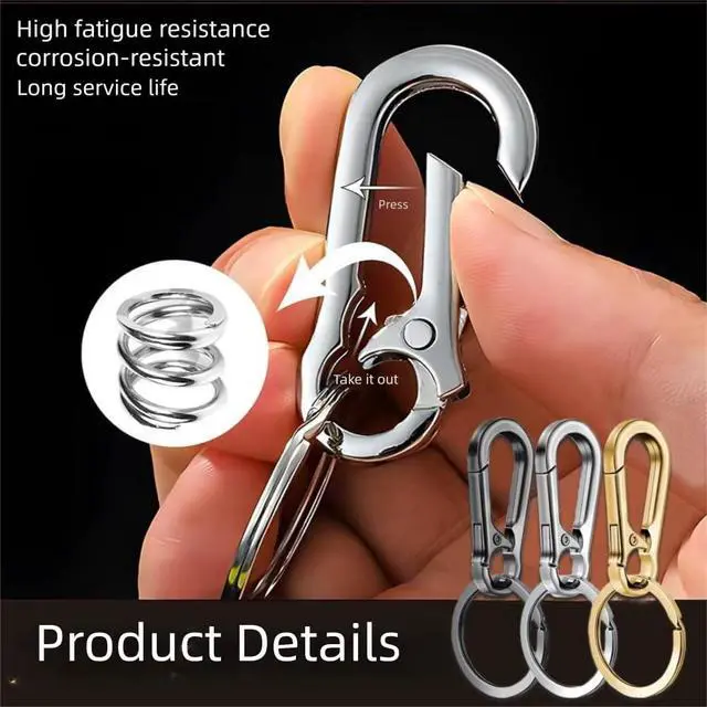 Alt view image 3 of 6 - 3 Pack Metal Keychains with Carabiner Clip, Key Ring Holder Organizer | Key Chain Finder for Home & Car, Stylish and Durable