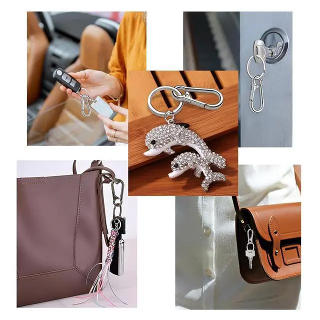 Alt view image 5 of 6 - 3 Pack Metal Keychains with Carabiner Clip, Key Ring Holder Organizer | Key Chain Finder for Home & Car, Stylish and Durable