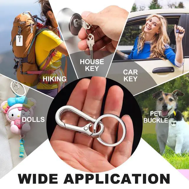 Alt view image 6 of 6 - 3 Pack Metal Keychains with Carabiner Clip, Key Ring Holder Organizer | Key Chain Finder for Home & Car, Stylish and Durable