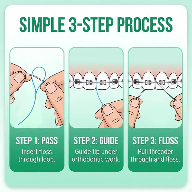 Alt view image 5 of 7 - RAZOKO Dental Floss Threaders for Braces & Orthodontic Care | 210 Count Nylon Threader with Travel Case for Bridges, Implants & Crowns