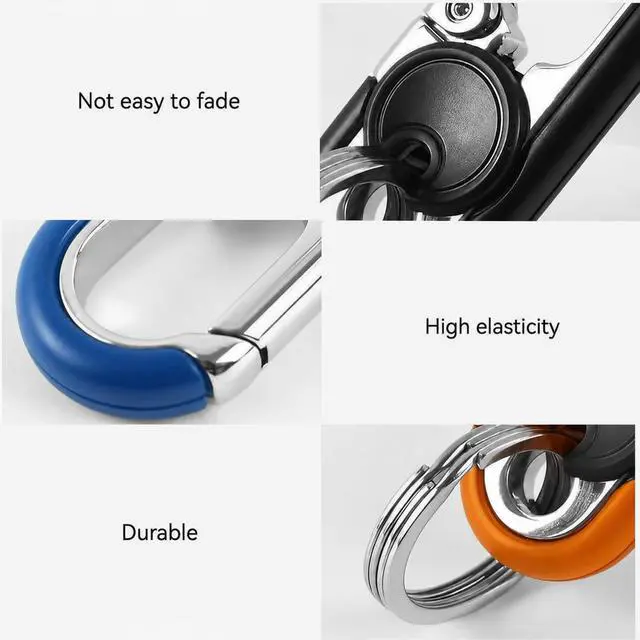 Alt view image 4 of 6 - CHRIS GOOD Men's Car Key Chain 3pcs, Personalized Creative Stainless Steel Car Keychain for Men, Anti-Loss Heavy Duty Metal Key Ring