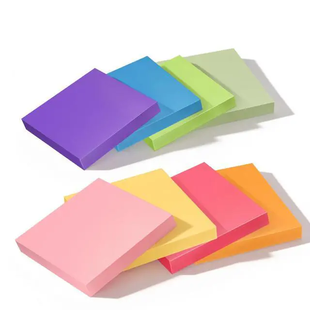 Main image of 3x3 Inch 8 Pack Self-Stick Sticky Notes, 480 Total Sheets, Colorful Memo Pads for Home, Office & School