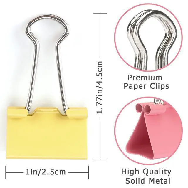Alt view image 2 of 7 - ZZTX 48 Pack Small Binder Clips 1.0 Inches Assorted Colors | Paper Clamps Clips, Durable steel, Strong clip, Color-coded