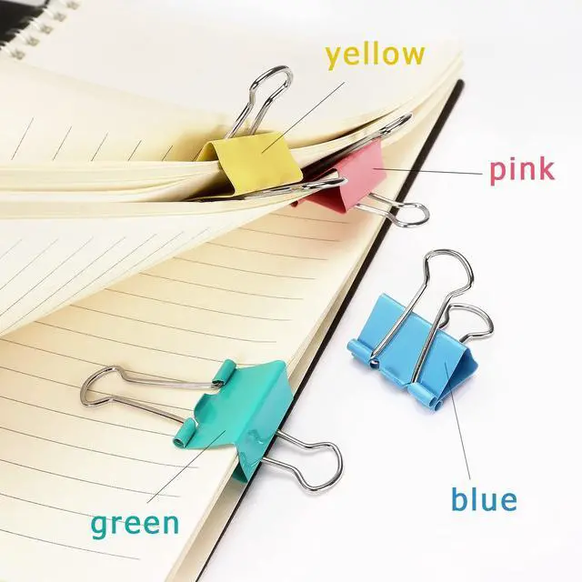 Alt view image 3 of 7 - ZZTX 48 Pack Small Binder Clips 1.0 Inches Assorted Colors | Paper Clamps Clips, Durable steel, Strong clip, Color-coded