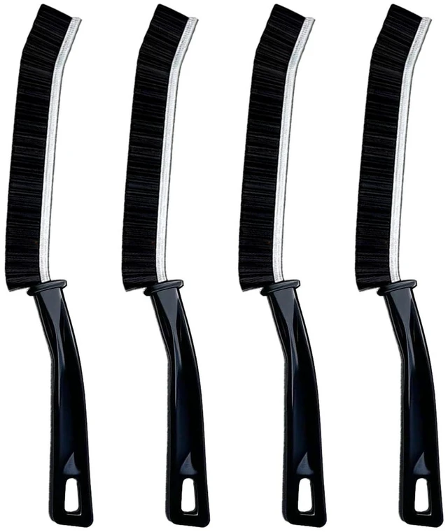 Main image of Hard Bristle Crevice Cleaning Brush.Multi-Purpose New Cleaning Brush Tool, Black Bristles with Ergonomic Grip Bathroom Gap Brush, Home, Kitchen, Bathroom, Faucets, Toilet,Window, Vehicle, (4)