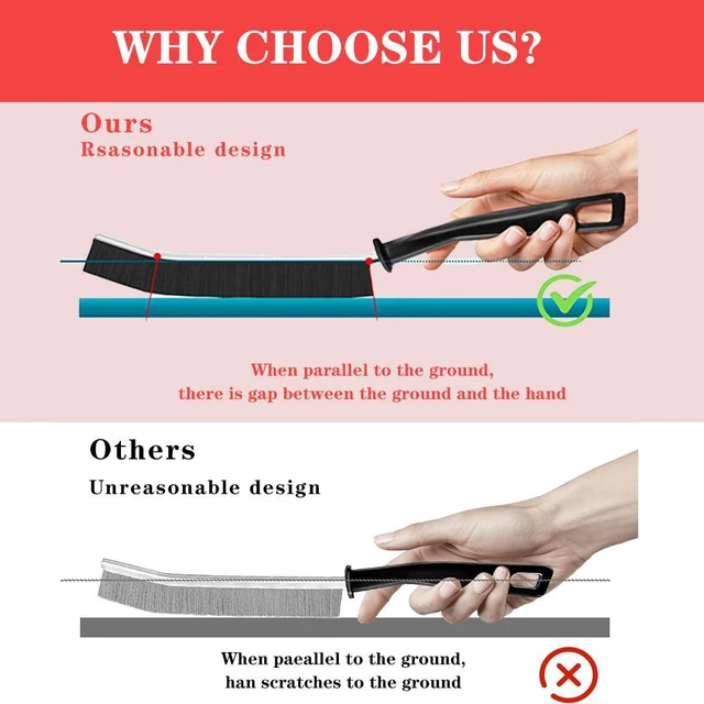 Alt view image 3 of 7 - Hard Bristle Crevice Cleaning Brush.Multi-Purpose New Cleaning Brush Tool, Black Bristles with Ergonomic Grip Bathroom Gap Brush, Home, Kitchen, Bathroom, Faucets, Toilet,Window, Vehicle, (4)