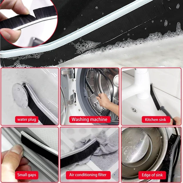 Alt view image 6 of 7 - Hard Bristle Crevice Cleaning Brush.Multi-Purpose New Cleaning Brush Tool, Black Bristles with Ergonomic Grip Bathroom Gap Brush, Home, Kitchen, Bathroom, Faucets, Toilet,Window, Vehicle, (4)