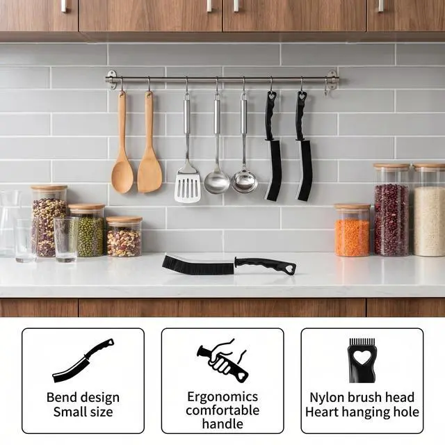 Alt view image 5 of 7 - 4 Pack Hard Bristle Crevice Cleaning Brushes Set Multipurpose Gap Grout Scrubber Small Scrub Brush Cleaning Tools for Shower Window Tracks Sliding Door Bathroom Sink Detailing Narrow Space Wash Toilet
