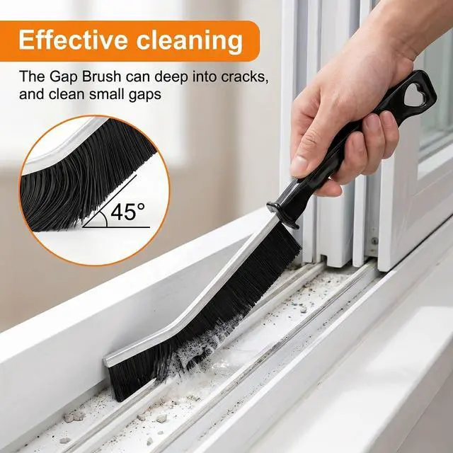Alt view image 6 of 7 - 4 Pack Hard Bristle Crevice Cleaning Brushes Set Multipurpose Gap Grout Scrubber Small Scrub Brush Cleaning Tools for Shower Window Tracks Sliding Door Bathroom Sink Detailing Narrow Space Wash Toilet