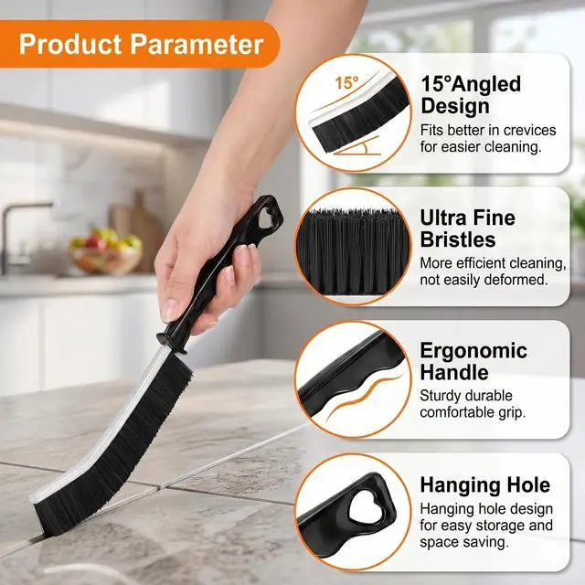 Alt view image 3 of 7 - 4 Pack Hard Bristle Crevice Cleaning Brushes Set Multipurpose Gap Grout Scrubber Small Scrub Brush Cleaning Tools for Shower Window Tracks Sliding Door Bathroom Sink Detailing Narrow Space Wash Toilet