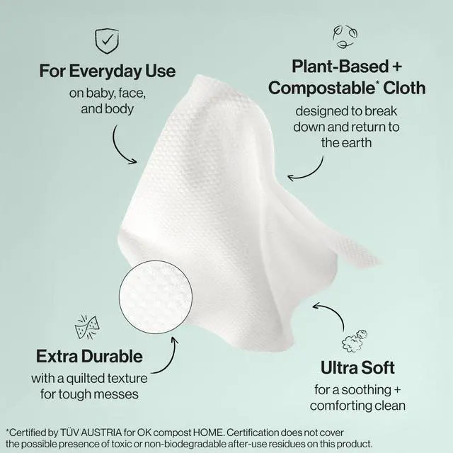 Alt view image 6 of 7 - The Honest Company Multi-Use Baby Wipes, Terrazzo, 36 Count | Baby Wipes, 36 Ct. Hypoallergenic, Plant-Based, 99% Water, Dermatologist Tested, Compostable. For Sensitive Skin.