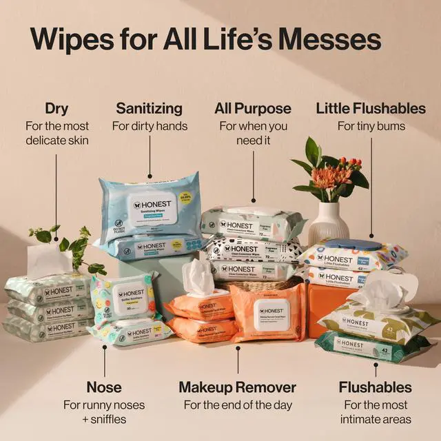 Alt view image 7 of 7 - The Honest Company Multi-Use Baby Wipes, Terrazzo, 36 Count | Baby Wipes, 36 Ct. Hypoallergenic, Plant-Based, 99% Water, Dermatologist Tested, Compostable. For Sensitive Skin.