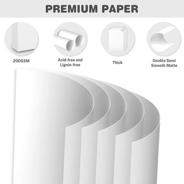 Alt view image 3 of 7 - White Cardstock 8.5 X 11, 40 Sheets Card Stock, 75lb/ 200gsm Copy Paper | Ciphyfee Cardstock Printer Paper For Art, Drawing, Invitations, DIY Cards, Watercolor, Construction, School & Office Supplies