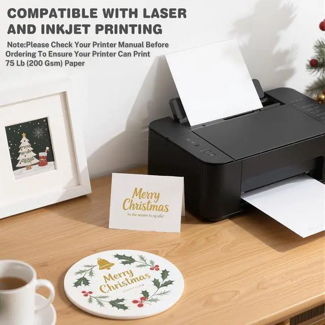 Alt view image 4 of 7 - White Cardstock 8.5 X 11, 40 Sheets Card Stock, 75lb/ 200gsm Copy Paper | Ciphyfee Cardstock Printer Paper For Art, Drawing, Invitations, DIY Cards, Watercolor, Construction, School & Office Supplies