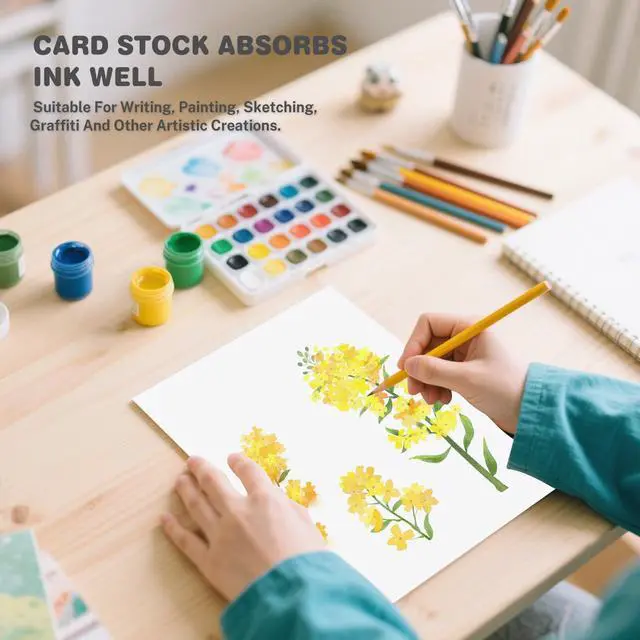 Alt view image 6 of 7 - White Cardstock 8.5 X 11, 40 Sheets Card Stock, 75lb/ 200gsm Copy Paper | Ciphyfee Cardstock Printer Paper For Art, Drawing, Invitations, DIY Cards, Watercolor, Construction, School & Office Supplies