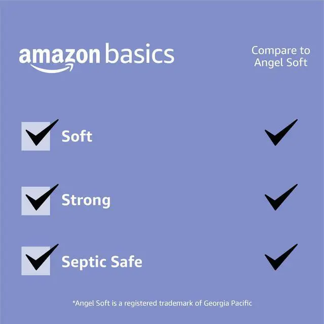 Alt view image 2 of 5 - Amazon Basics 2-Ply Toilet Paper, 12 Mega Rolls (Equal to 48 Regular Rolls), 350 Sheets per Roll, Unscented, Septic Safe