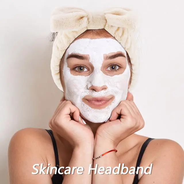 Alt view image 4 of 7 - 6 Pack Spa Headband, Makeup Headband, Face Wash Headbands, Skincare Headbands, Brown Sponge Hair Band Bow Tie Spa Head Band for Washing Face Wristband Set Hair Accessories for Women