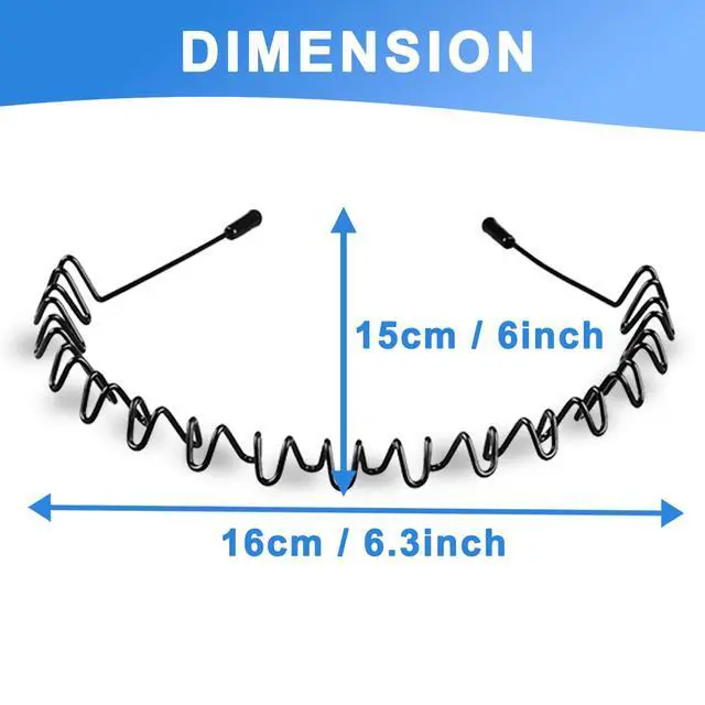 Alt view image 6 of 7 - Metal Headband for Men, Zig Zag Wire Hair Band, Non Slip 2 Pcs | Zig zag teeth provide strong non-slip grip and secure hold for men's hair control. Includes 2 pieces