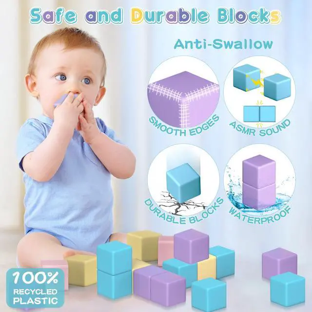 Alt view image 3 of 7 - Magnetic Building Blocks Toys fo Girls Boys Age 3-5 5-7 4-8 | Macaron Magnetic Blocks Stem Sensory Toys, Preschool Learning Activities Birthday for 3 4 5 6 7 Year Old Boys Girls