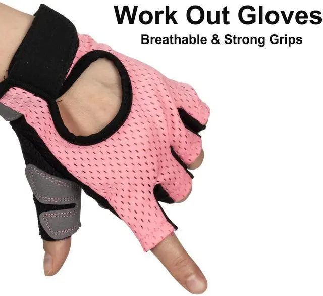 Alt view image 2 of 6 - Workout Gloves for Women Men,Exercise Gloves for Weight Lifting Gym Cycling | Gym Gloves with Full Palm Protection,Fingerness & Lightweight,Snug Fit