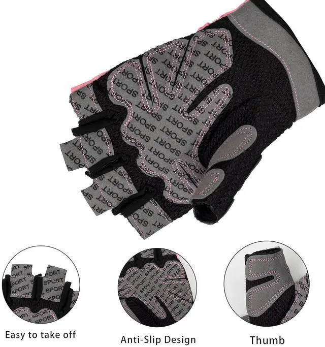 Alt view image 3 of 6 - Workout Gloves for Women Men,Exercise Gloves for Weight Lifting Gym Cycling | Gym Gloves with Full Palm Protection,Fingerness & Lightweight,Snug Fit