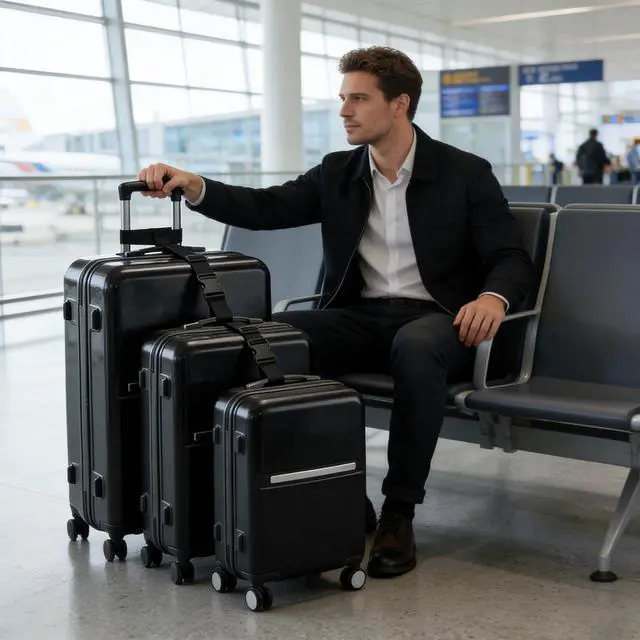 Alt view image 6 of 7 - 2 Pack Luggage Straps Connector for Suitcases Heavy Duty Adjustable Suitcase Belt Add a Bag Travel Attachment Accessories T-Type and Normal Suitcase Straps for Connecting Your Luggage Together