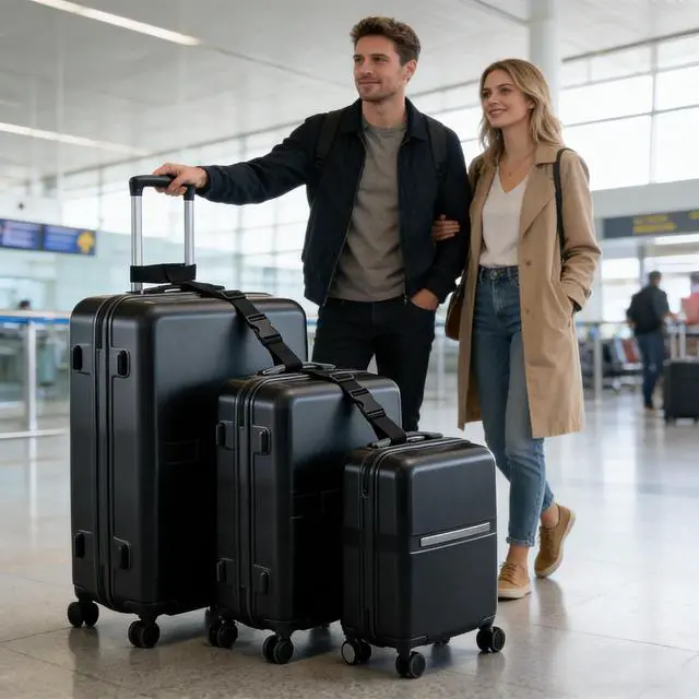 Alt view image 7 of 7 - 2 Pack Luggage Straps Connector for Suitcases Heavy Duty Adjustable Suitcase Belt Add a Bag Travel Attachment Accessories T-Type and Normal Suitcase Straps for Connecting Your Luggage Together
