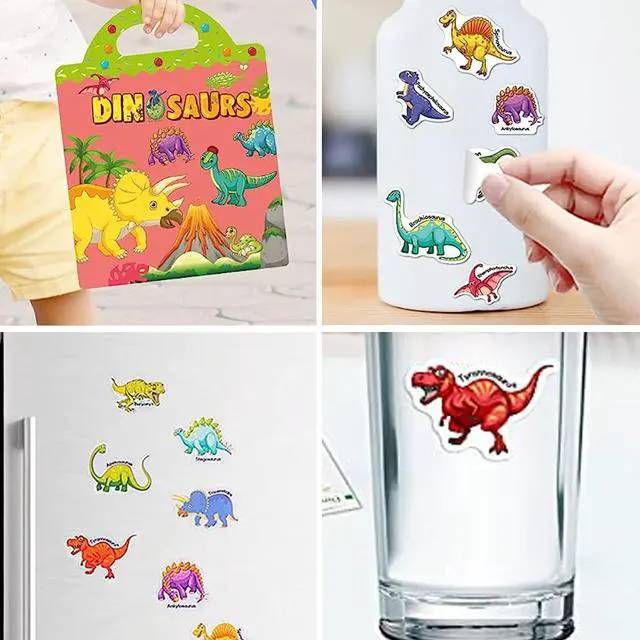 Alt view image 5 of 7 - Reusable Sticker Books for Kids, Travel Removable Toddler Dinosaur Sticker Books for 3 4 5 Year Old Girls Boys Birthday Gifts Educational Learning Toys