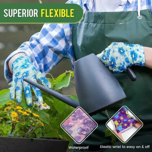 Alt view image 5 of 7 - 6 Pairs Gardening Gloves - 6 Pairs Gardening Gloves for Women Garden Gloves with Super Grip Breathable Rubber Coated Garden Gloves(3 colors)