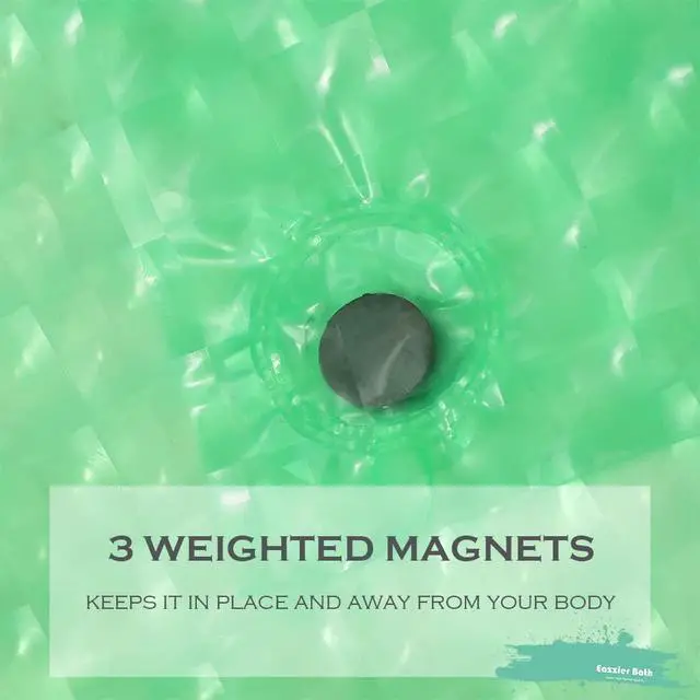 Alt view image 4 of 7 - Green 3D Crystal Plastic Shower Curtain Liner, 72x72 Inch Thin Lightweight Ice Cube Plastic Bathroom Shower Showroom Inner Curtain with Rustproof Metal Grommet Holes and Weighted Magnets