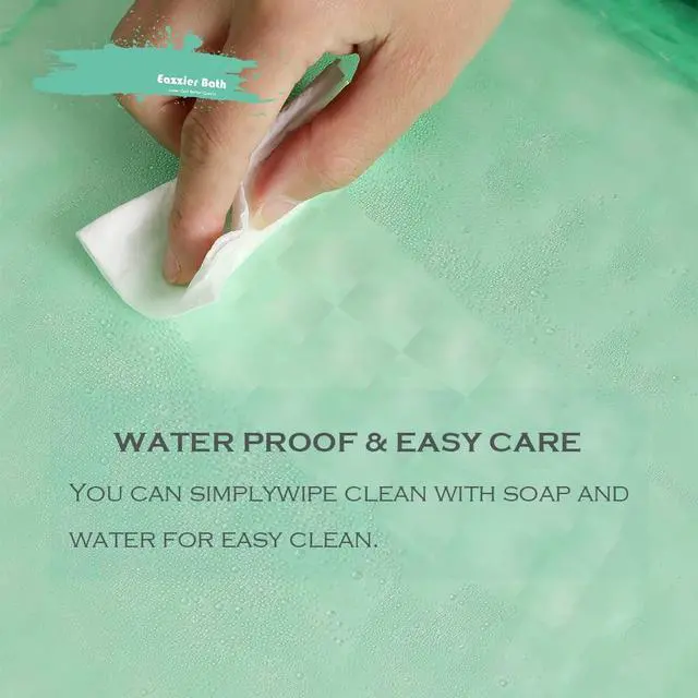 Alt view image 5 of 7 - Green 3D Crystal Plastic Shower Curtain Liner, 72x72 Inch Thin Lightweight Ice Cube Plastic Bathroom Shower Showroom Inner Curtain with Rustproof Metal Grommet Holes and Weighted Magnets