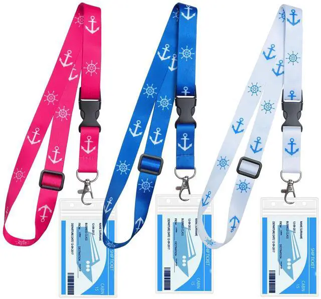 Main image of Lanyards for Cruise Ship Cards,3 Pack Adjustable Lanyards with Detachable Buckles and Water - Resistant ID Badge Holders for Travel Essentials