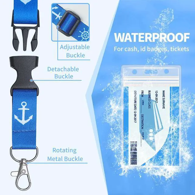Alt view image 4 of 7 - Lanyards for Cruise Ship Cards,3 Pack Adjustable Lanyards with Detachable Buckles and Water - Resistant ID Badge Holders for Travel Essentials