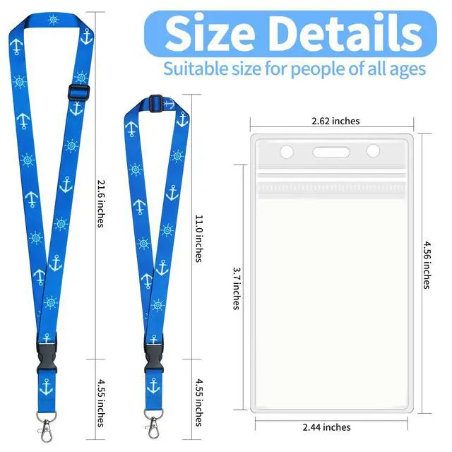 Alt view image 3 of 7 - Lanyards for Cruise Ship Cards,3 Pack Adjustable Lanyards with Detachable Buckles and Water - Resistant ID Badge Holders for Travel Essentials