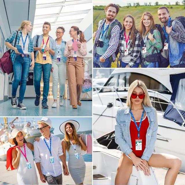 Alt view image 6 of 7 - Lanyards for Cruise Ship Cards,3 Pack Adjustable Lanyards with Detachable Buckles and Water - Resistant ID Badge Holders for Travel Essentials