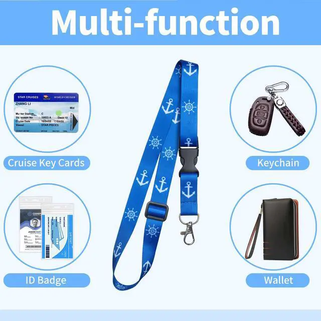Alt view image 5 of 7 - Lanyards for Cruise Ship Cards,3 Pack Adjustable Lanyards with Detachable Buckles and Water - Resistant ID Badge Holders for Travel Essentials