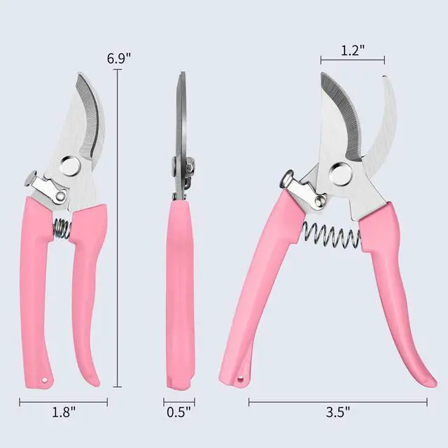 Alt view image 5 of 6 - Flower Scissors, Premium Flower Cutter, Pruning Shears for Gardening-Pink | Sharp Handheld Garden Scissors, High Stainless Steel Garden Shears, 1-inch Cut Capacity, Ergonomic Handle, for Plants Bonsai