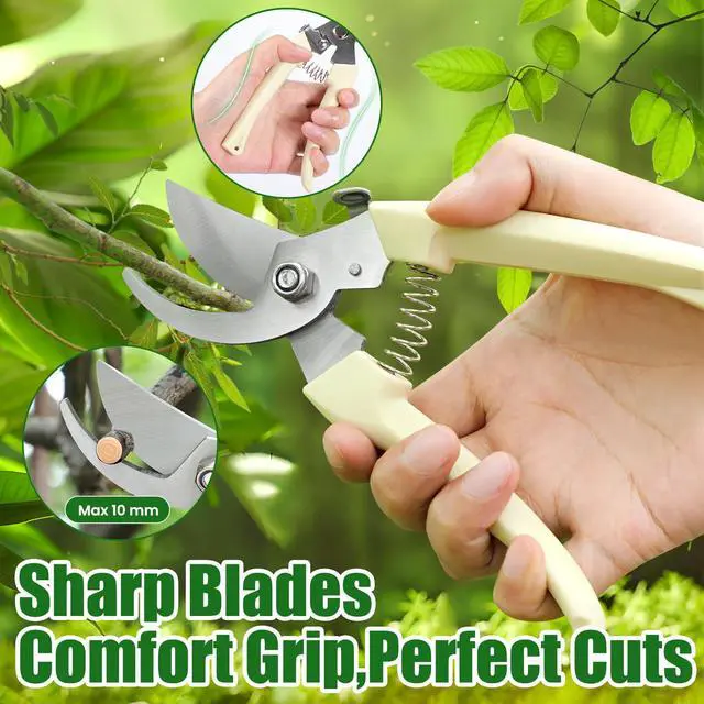 Alt view image 4 of 6 - Pruning Shears, Sharp Stainless Steel Garden Shears, Bypass Garden Scissors & Clippers for Branch Trimming, Garden Clippers for Plants, Flowers, Fruit Trees, Gardening Gifts for Women&Men