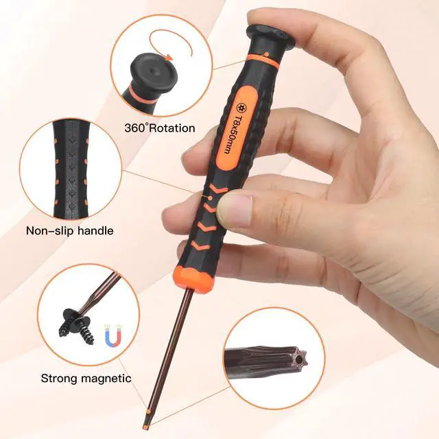 Alt view image 2 of 7 - Single Precision Screwdriver, T8/P5/Y00/T5/T6/T9/T15 Torx Security with a Spudger, Tool for Switch, PS3/4/5, Xbox, Wii, Laptop, Macbook, etc, to Repair, Clean, Replace Parts