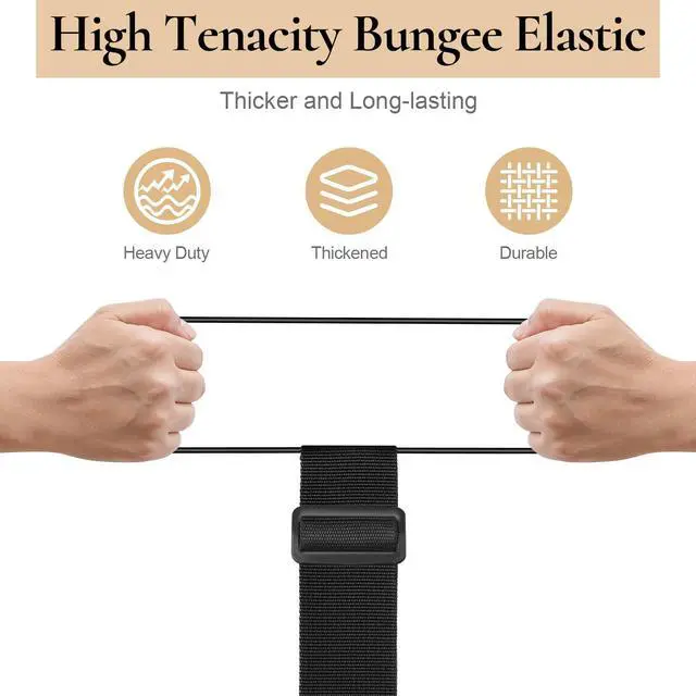 Alt view image 4 of 7 - Luggage Connector Straps for Suitcases, Adjustable Add-a-Bag Belt 2 Pack | Multi-Use Strong Elastic Fastening Luggage Straps, Attach Carry-On, Backpack & Handbag, Hands Free Travel Essential, Black