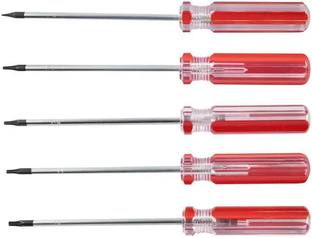 Main image of 5Pcs Magnetic Torx Screwdrivers Set with Comfortable Handle, Security Tamper Proof Screwdriver Set, (T4 T5 T6 T7 T8), Red
