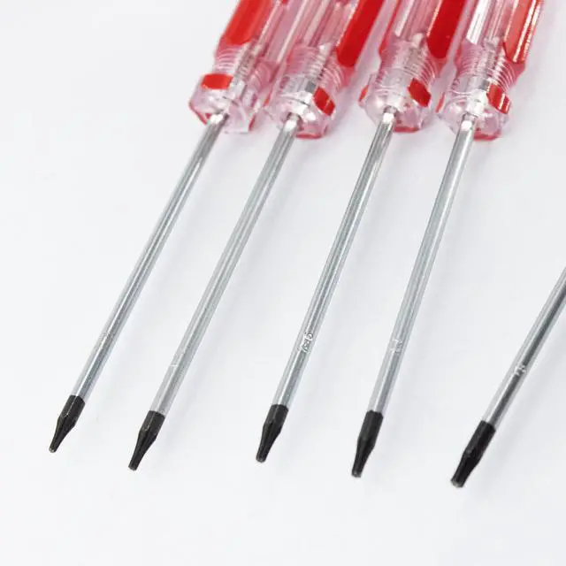Alt view image 3 of 7 - 5Pcs Magnetic Torx Screwdrivers Set with Comfortable Handle, Security Tamper Proof Screwdriver Set, (T4 T5 T6 T7 T8), Red