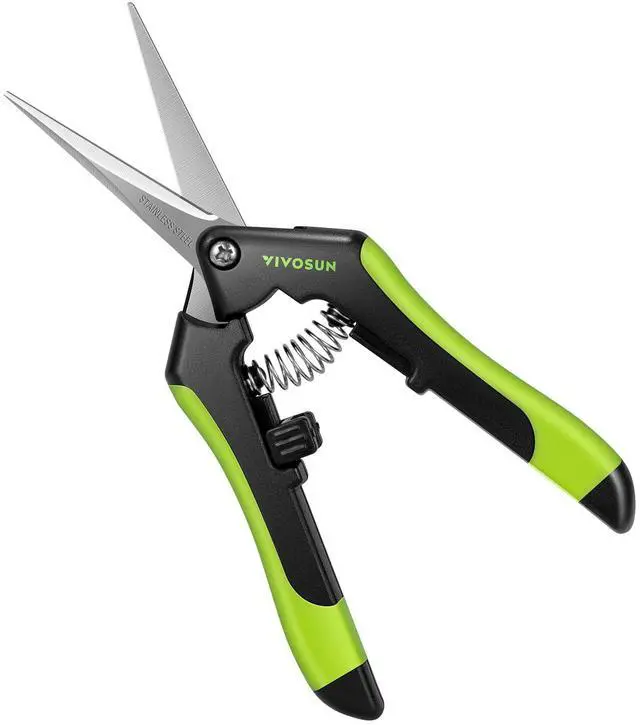 Main image of Gardening Scissors, 6.5 Inch Hand Pruner, Pruning Shear with Straight Stainless Steel Blades, Garden Tools for Women Men, Black and Green | Straight Precision Stainless Steel Blades