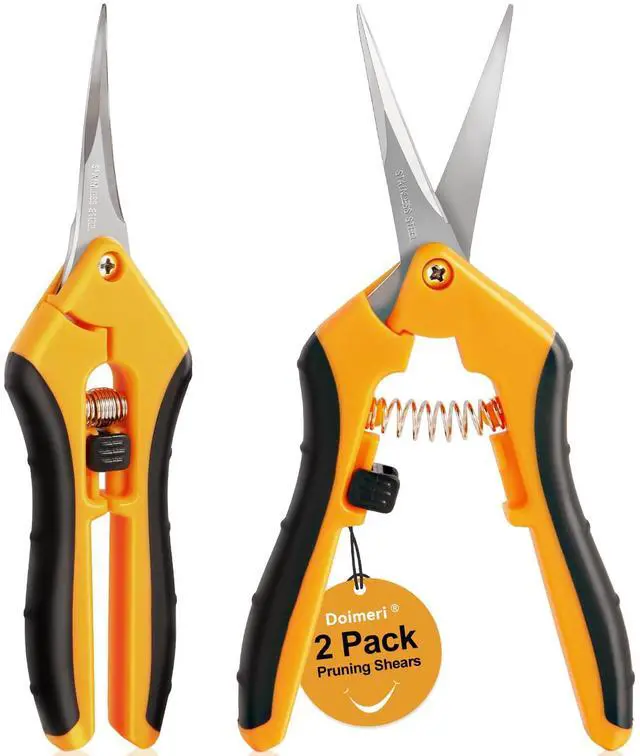 Main image of 2 Pack Pruning Shears, 6.5 Gardening Scissors with Sharp Stainless Steel Blades and Comfort Grip, Perfect for Fine Pruning, Plants/Bonsai Clipping, Ideal Gift for Plant Lovers