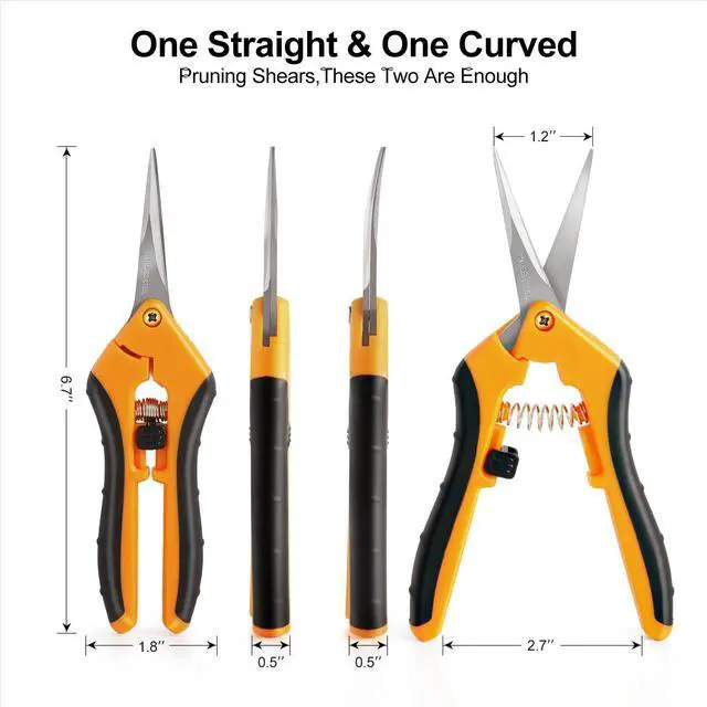 Alt view image 2 of 7 - 2 Pack Pruning Shears, 6.5 Gardening Scissors with Sharp Stainless Steel Blades and Comfort Grip, Perfect for Fine Pruning, Plants/Bonsai Clipping, Ideal Gift for Plant Lovers