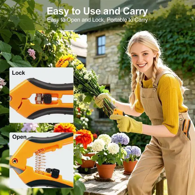 Alt view image 5 of 7 - 2 Pack Pruning Shears, 6.5 Gardening Scissors with Sharp Stainless Steel Blades and Comfort Grip, Perfect for Fine Pruning, Plants/Bonsai Clipping, Ideal Gift for Plant Lovers