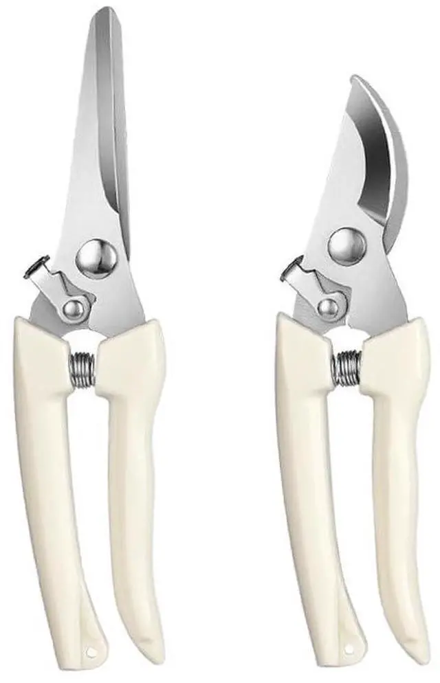 Main image of 2-Piece Pruning Shears Set, Straight & Curved Bypass Garden Clippers, Professional Hand Pruners for Gardening, Fruit Picking, Flower Trimming, Bonsai, Vegetables, Vineyard