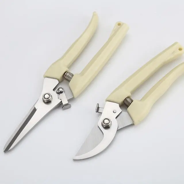 Alt view image 3 of 7 - 2-Piece Pruning Shears Set, Straight & Curved Bypass Garden Clippers, Professional Hand Pruners for Gardening, Fruit Picking, Flower Trimming, Bonsai, Vegetables, Vineyard