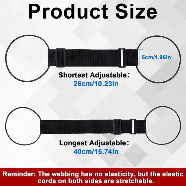 Alt view image 2 of 7 - 2 Pack Luggage Straps for Suitcases, Adjustable Bungee Elastic Belt | Adjustable Add A Bag Luggage Connector Straps for Suitcases, for Attaching Extra Bags Purse to Suitcase Handle,Easy to Travel